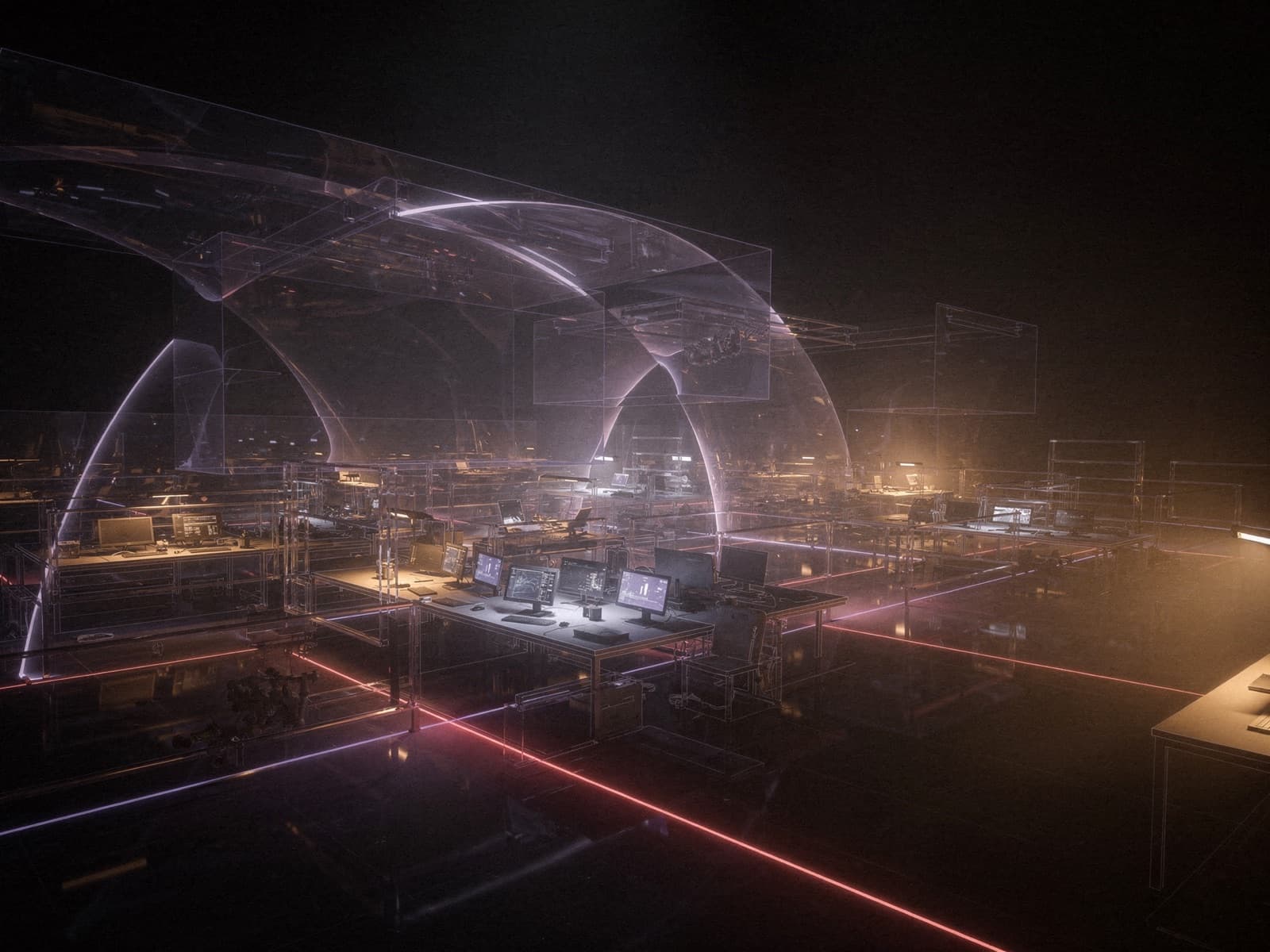 Atmospheric scene evoking craftsmanship and engineering